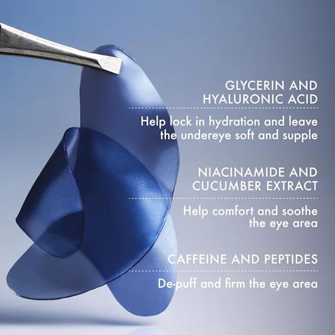 Summer Fridays Jet Lag Under Eye Patches - Hydrating & Depuffing Hydrogel Eye Masks with Caffeine & Peptides to Soothe & Refresh the Undereye Area (6 Pairs)