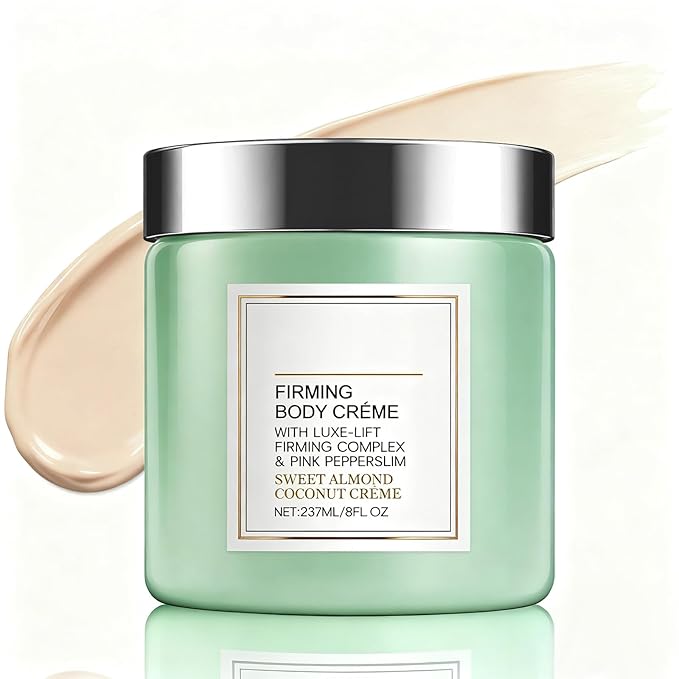 Champagne Firming Body Cream - Anti-Aging Lifting Cream to Tighten Skin & Hydrate, Fights Crepey Skin on Arms, Legs, Body with Luxe-Lift Complex, Sweet Almond Coconut Scented Body Cream (01)