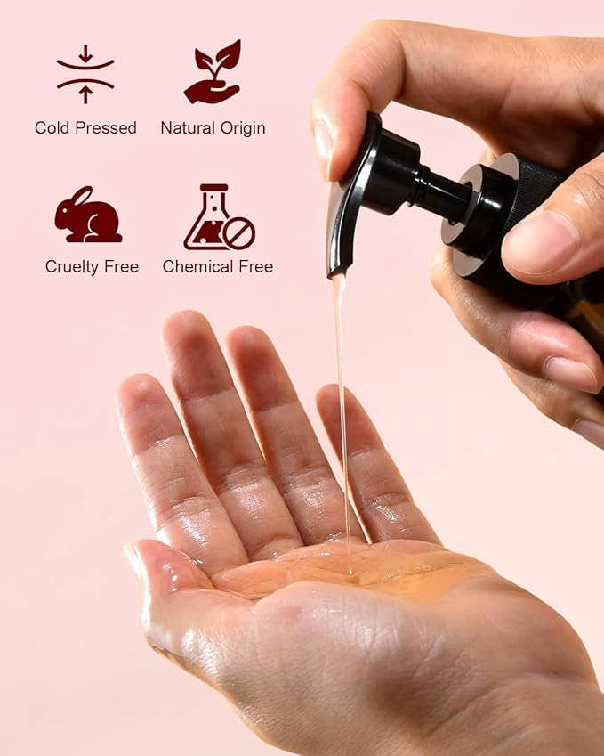 Yoken Rosehip Seed Oil Organic, USDA Certified 100% Pure Rosehip Oils for Face, Hair & Body, 8 fl oz Cold Pressed Rose Hip oil for Skin Moisturizing, Scar Fading, Gua Sha, Massage, Carrier Oil DIY