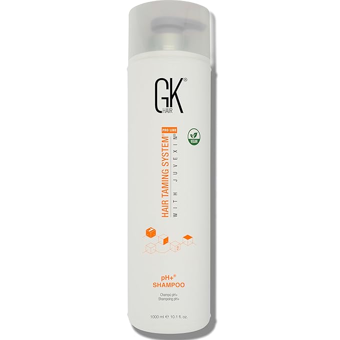 Global Keratin GK HAIR pH+ Pre-Treatment Clarifying Shampoo (33.8 Fl Oz/1000ml) For Preps Hair Deep Cleansing,Removes Impurities -With Aloe Vera, Vitamins & Natural Oils All Hair Types Men and Women