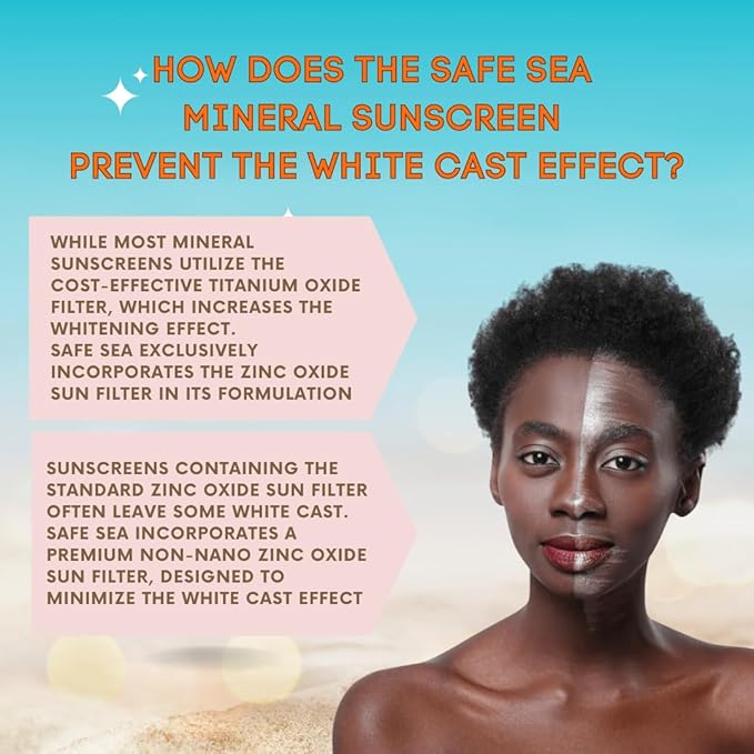Safe Sea Zinc Oxide Sunscreen SPF30 | Clear Mineral Face And Body Sunscreen Without White Cast | Anti-Jellyfish Sting Protective Lotion | 3.4Oz (100ml) (2 Pack)