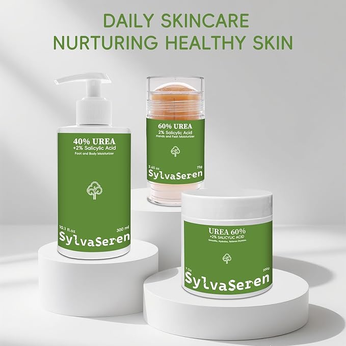 Urea Cream 60 Percent Foot Cream Unscented Maximum Strength For Dry Cracked Heels Plus 2% Salicylic Acid 60% Urea Foot & Hand Lotion With Tea Tree Oil, Coconut Oil, Shea Butter - 7 Oz