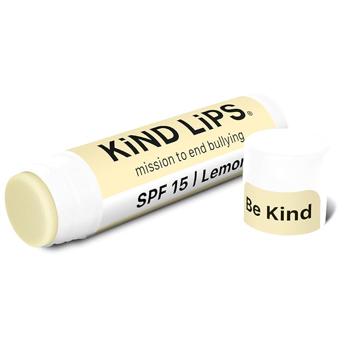 Kind Lips SPF 15 Lip Balm with Lemon – Single Pack – Organic Zinc Oxide Sun Protection, Hydrating Natural Lip Care – Reef Safe, Gluten-Free, Made in USA
