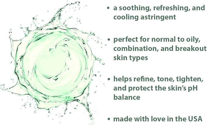 RAYA Menthol Astringent 16 oz (203) | Effective Facial Toner for Combination and Partially Oily Skin Prone to Break-Outs | Helps Refine, Tighten, and Protect pH Balance | Cools, Refreshes and Soothes