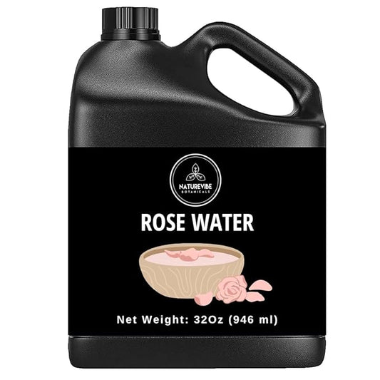 Naturevibe Botanicals Pure Rose Water Toner 32 oz – Hydrating Facial Mist & Hair Spray | 100% Natural, Alcohol-Free Skin Care & Makeup Setting Spray | Great for Skin Care and Hair Care