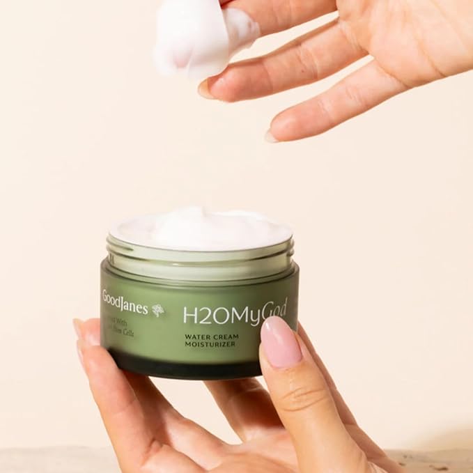 H2O My God Water Cream Moisturizer with Vitamin C, Vegan Collagen Peptides & Apple Stem Cells – Lightweight Hydrating Day & Night Cream for Smooth, Bright Skin – Vegan & Cruelty‑Free, 1.7 oz