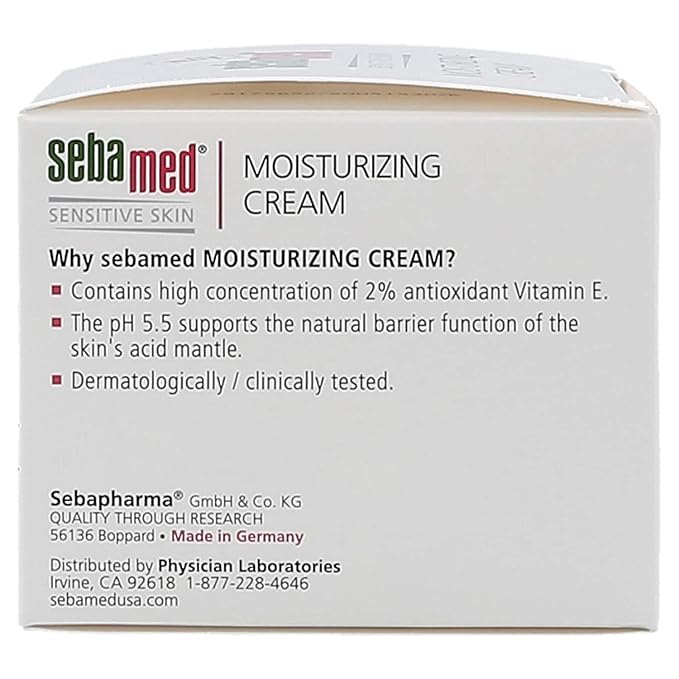 Sebamed Moisturizing Face Cream for Sensitive Skin Antioxidant pH 5.5 Vitamin E Hypoallergenic 2.6 Fluid Ounces (75mL) Ultra Hydrating Dermatologist Recommended Moisturizer (Pack of 3)