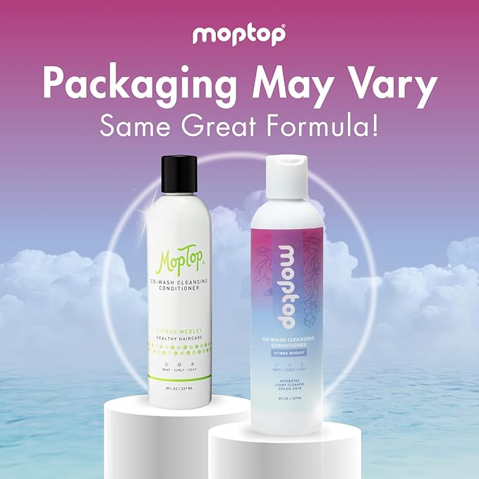 MopTop Cowash Cleansing Conditioner – Curly Hair Conditioner to Restore Moisture, Reduce Frizz & Boost Manageability, Sulfate & Paraben Free Hair Care for All Hair Textures (Citrus Medley, 8oz)