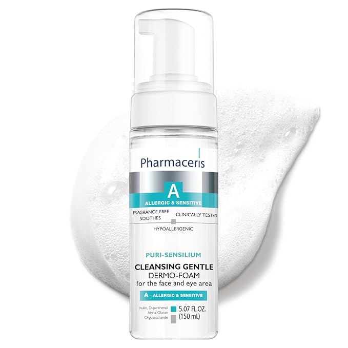 Soothing Cleansing Foam, Face & Eye Cleanser, Face Wash Gently Removes Makeup & SPF, Helps Hydrate & Strengthen Sensitive Skin, Ultra-Gentle Hypoallergenic, PURI-SENSILIUM, 5.07 fl oz