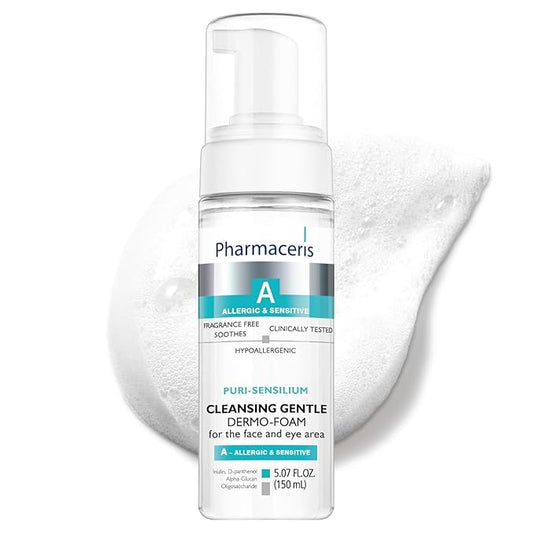 Soothing Cleansing Foam, Face & Eye Cleanser, Face Wash Gently Removes Makeup & SPF, Helps Hydrate & Strengthen Sensitive Skin, Ultra-Gentle Hypoallergenic, PURI-SENSILIUM, 5.07 fl oz