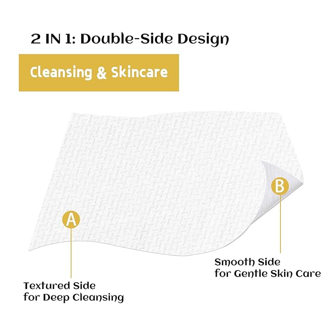 Disposable Face Towels XL 50 Count 10"x12" Extra Thick & Ultra Soft Degradable Makeup Remover Dry Wipes, Facial Tissue Face Wipes for Women Cleansing