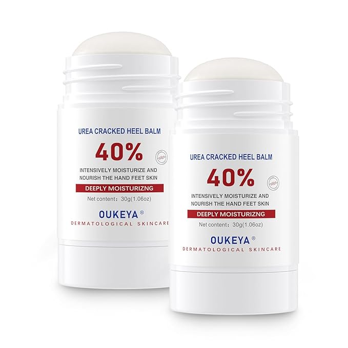 OUKEYA Urea Cream Stick 40 Percent,Heel Balm,Urea Hand Cream Stick and Foot Cream Stick for Dry Cracked,Cracked Heel Treatment.Urea Cream 40 Percent for Feet Maximum Strength（2 Pack）