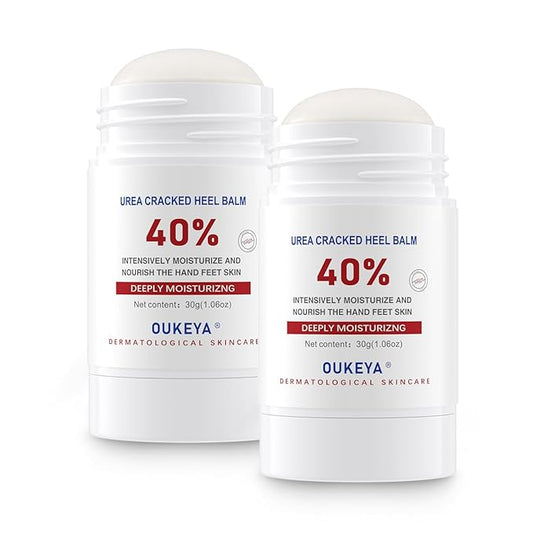 OUKEYA Urea Cream Stick 40 Percent,Heel Balm,Urea Hand Cream Stick and Foot Cream Stick for Dry Cracked,Cracked Heel Treatment.Urea Cream 40 Percent for Feet Maximum Strength（2 Pack）