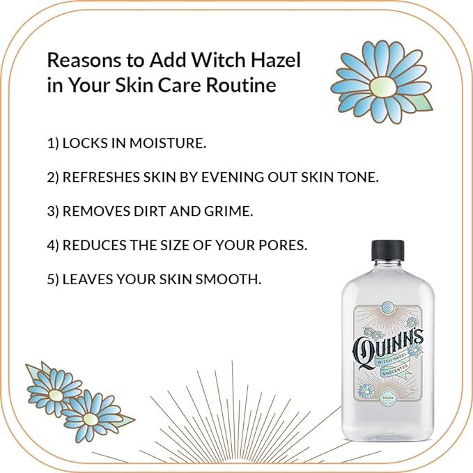 Quinn’s Alcohol Free Witch Hazel with Aloe Vera 16 Ounce (Unscented)