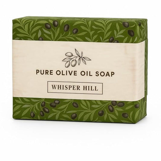 WHISPER HILL Unscented Olive Oil Soap – Handcrafted in Vermont Since 1997 – Pure & Gentle Natural Bar for Sensitive Skin – 3.8 oz
