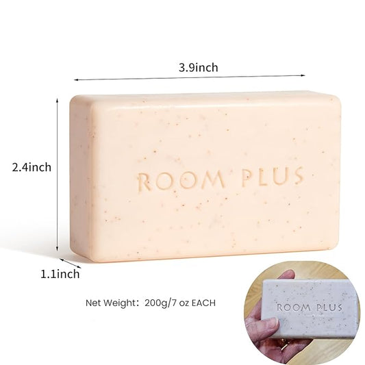 YESUN Fragrance Bar Soap, Big Brick of Bath Soap,Made with Organic Oils, 3-pack,1.3lb,Natural Soap Bar,Moisturizing clean, Floral Scent,Walnut Powder Exfoliates ROOMPLUS (Jasmine)