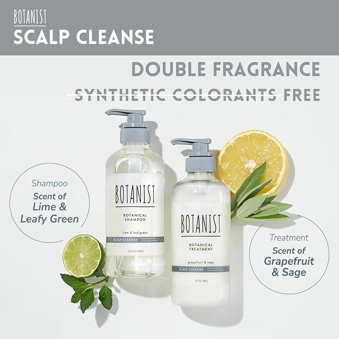 Botanist Keratin Hair Treatment for Women & Men, Itchy Scalp Treatment by Shea Butter, Glycerin, Vitamin E & Lecithin, Organic Conditioner by Japan, Sulfate Free, GRAPEFRUIT & SAGE, 16.2 Fl Oz