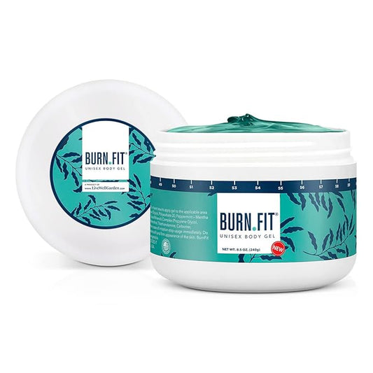 Body Gel – Anti Cellulite Cream by Burn Fit for Belly & Body, Belly Firming and Tightening Cream, Non-Sticky Cold & Hot Cream for Cellulite, Skin Firming Body Lotion for Smoother Skin - 8.5 Oz.