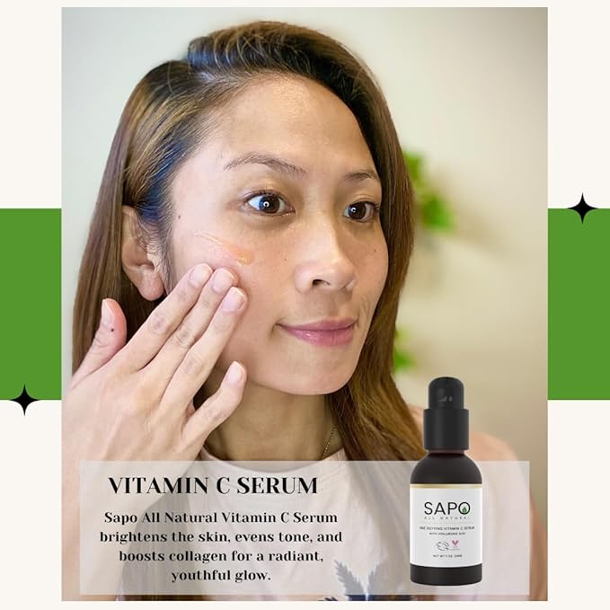 Vitamin C Serum - Brightening Facial Treatment with Hyaluronic Acid, Chamomile, Orange Oil & Extract - Exfoliating Dark Spot Corrector & Antioxidant Boost for Nice Glowy Skin - 1 oz