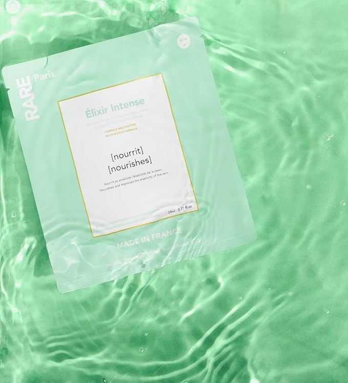 Élixir Intense - Nourishing Facial Sheet Mask - Hydrating & Brightening - With Hyaluronic Acid & Squalene - Multi-Active Serum Formula - Nourishing, Firming & Revitalizing - 1 Pack