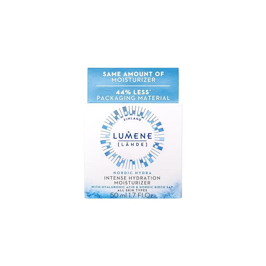 Lumene Nordic Hydra [Lahde] Intense Hydration Moisturizer - Lightweight Plumping Face Cream for Dry Skin - Enriched with Arctic Spring Water + Hyaluronic Acid for Instant Moisture (1.7 oz)