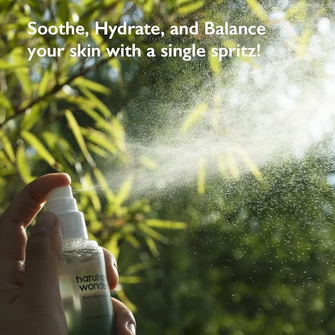 haruharu Wonder Black Bamboo Mist, 2.7 fl.oz. Hydrating and Firming Skin, Black Rice, Panax Ginseng for Clean and Smooth Skin Surface, Korean Skincare, Vegan, Cruelty Free