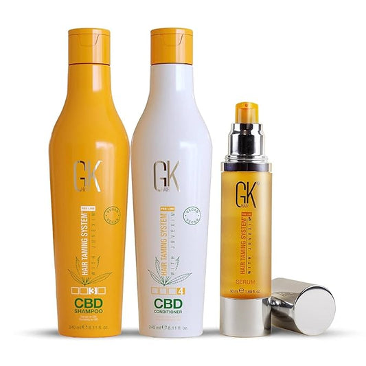 GK HAIR Hemp Shampoo and Conditioner Sets Hydrating Strengthening Color Treated Damaged Repair Provides Nourishing & Shine Natural Organic Vegan Sulfate Paraben Free (Trio)