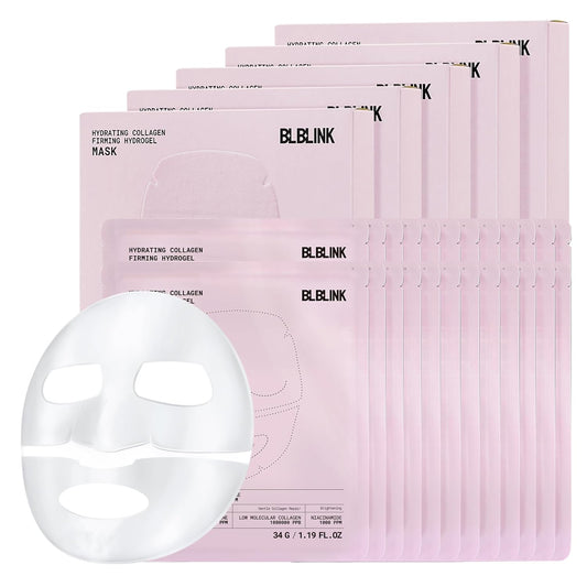 5-Pack Collagen Hydrogel Face Mask – Moisturizing & Firming Overnight Sheet Mask for Dry Skin – Anti-Aging Korean Skincare for Deep Hydration & Wrinkle Repair – 34g x 25ea