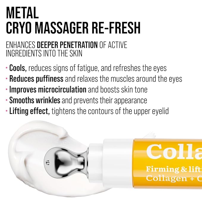 7DAYS Eye Cream with Collagen – Korean Skin Care Under Eye cream Treatment with Cooling Applicator, Anti Aging & Brightening Formula for Puffiness and Fine Lines – 0.6 fl. oz