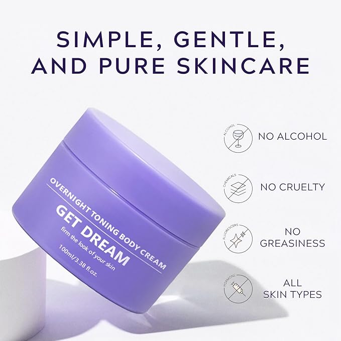 Get Dream Overnight Toning Whip - Body Firming Cream Cellulite Remover While You Sleep, Skin Tightening Cream for Body Anti Wrinkle, Hydration, Elasticity, Target the Appearance of Loose Skin Care