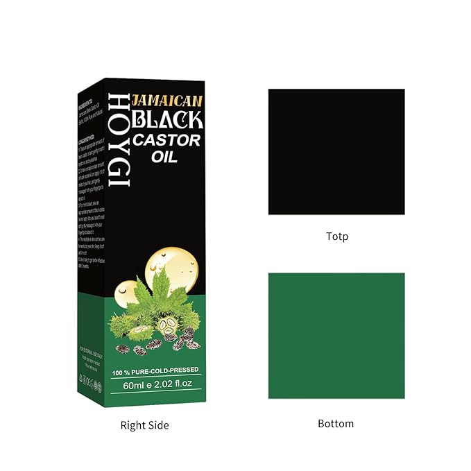 Jamaican Black Castor Oil for Hair Growth, Castor Oil Cold Pressed with Biotin for All Hair Styles 2 Fl Oz/pcs
