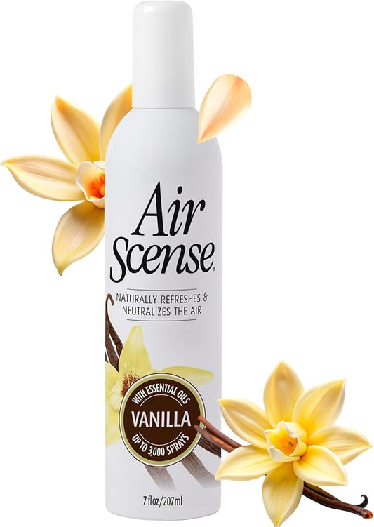Air Scense Air Freshener Deodorizer Room Spray for Bathroom & Home, Essential Oils, Natural Vanilla - 7 fl oz (1-Pack)
