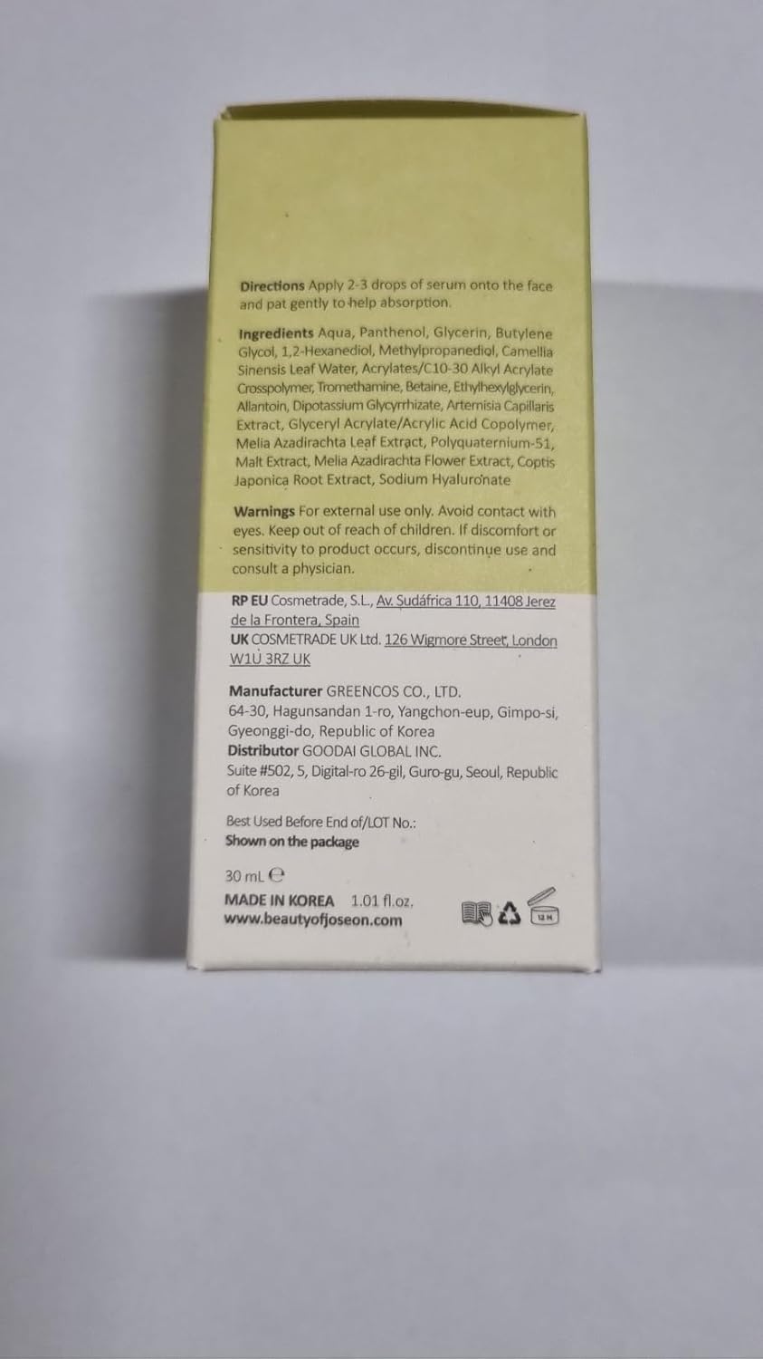 🍵 Calming Serum with Green Tea & Panthenol – Soothing Korean Skincare for Sensitive & Acne-Prone Skin (30ml)