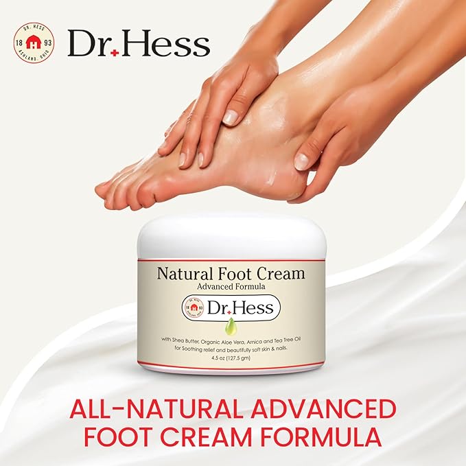 All-Natural Advanced Formula Foot Cream, Shea Butter, Organic Aloe Vera & Tea Tree Oil, Care for Dry, Cracked Heels & Calloused Feet, Healing Moisturizer Repair Balm, 4.5 oz