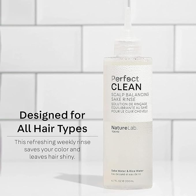 NatureLab.TOKYO Perfect Clean Clarifying Scalp Scrub 2-in-1 Shampoo and Scalp Scrub Hair Treatment (8.1 oz) & Perfect Clean Scalp Balancing Sake Rinse (7 oz)
