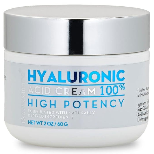 Dermedicine 100% Hyaluronic Acid Cream Face w/Jojoba Oil & Apricot Oil Professional Grade Intense Hydration Keeps Skin Looking Plump & Feeling Moisturized Skin Color & Tone