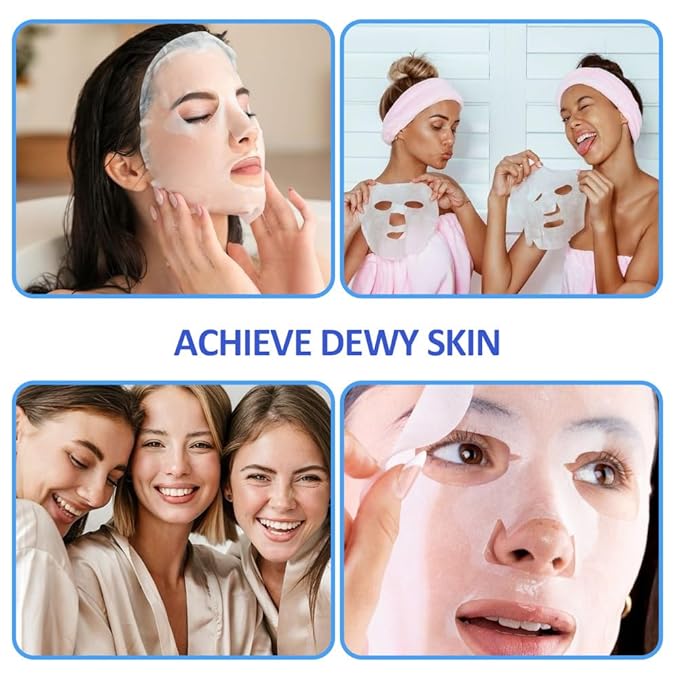 Kaely 10 Pack Variety Sheet Masks, Spa Party Face Masks for Kids Teens Women Men Skincare Set, Girls Night Facial Masks Skin Care, Moisturize Soothe for All Skin Types, Christmas Gifts, Set02