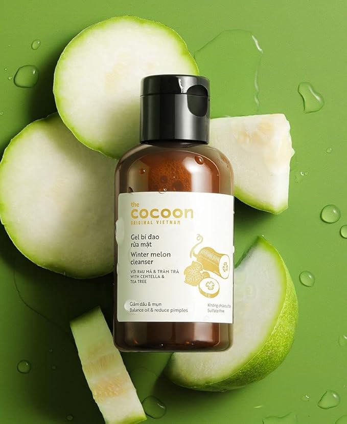 Cocoon Winter Melon Gel Cleanser Vegan for Oily Skin, Gently Cleanses All Skin Types (4.73 fl oz)