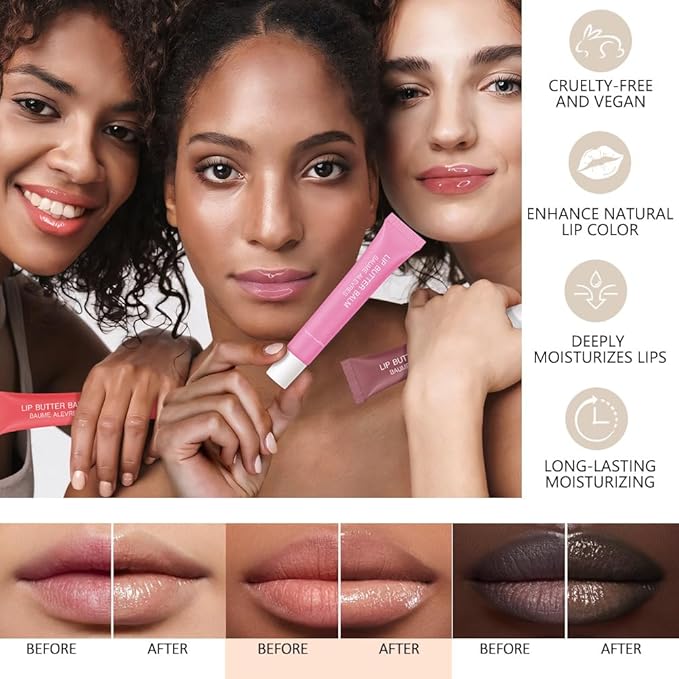 1Pcs Tinted Lip Balm Serum Makeup, Squeeze Hydrating Tint Lips Balms Serum Cosmetic, Women Care Glossy Nourishing Plumping Lip Stain Gloss Lipstick, Suitable for dry lips, Long-Lasting Color 01