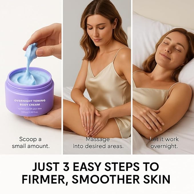Overnight Toning Whip, Anti-Wrinkle Skin Tightening Gel,Overnight Toning Body Firming Cream, Body Firming Whip That Works While You Sleep, Suitable for All Skin Types (1 Bottle)