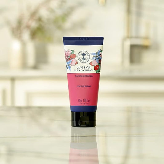 Neal's Yard Wild Rose Hand Cream, Nourishing Hand Lotion, Softens & Balances Dry Skin, Vegan Approved & Cruelty-Free, 50mL
