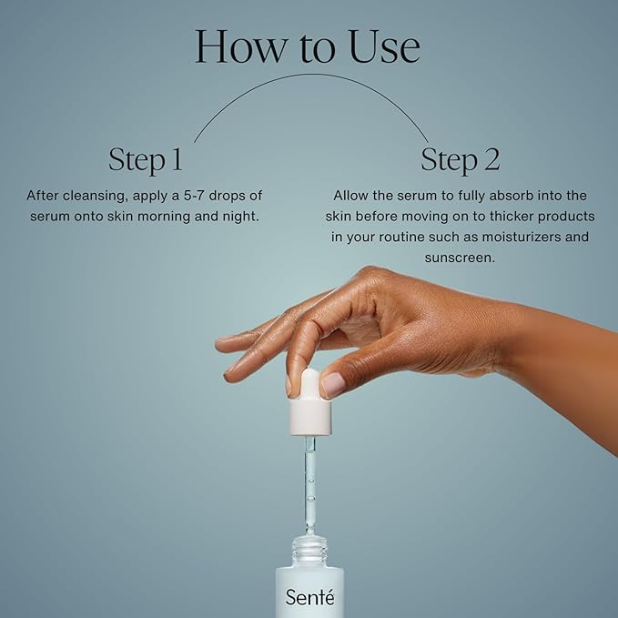 Senté Hydrate+ Serum | Hyaluronic Acid with HSA for Glass Skin | Deep Hydration, Barrier Support & Post-Procedure Care | Fast-Absorbing | Calms & Soothes | Paraben, Cruelty, Fragrance Free | 1.0 oz