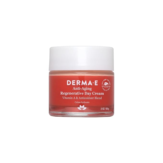 Derma E Anti-Aging Regenerative Day Cream – Astaxanthin Moisturizer for Face – Lightweight Firming Anti-Wrinkle Cream with Lavender, Jojoba Oil and Vitamin E, 2 oz