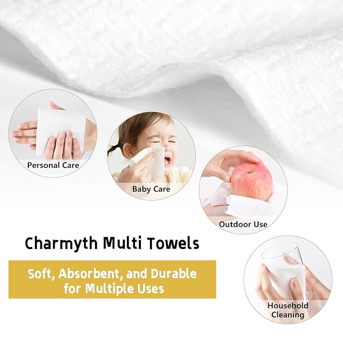 Disposable Face Towels XL 100 Count - Extra Thick Soft Makeup Remover Wipes for Sensitive Skin Degradable Facial Cleansing Towels