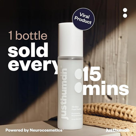 Justhuman 30 sec foot facial | Instant Foot Peeling Spray to Remove Dead Skin| Instant Exfoliation,Soothing Hydration |Pedicure Dead Skin Exfoliator|Spa-like foot treatment|Non-Toxic,Clean Ingredients