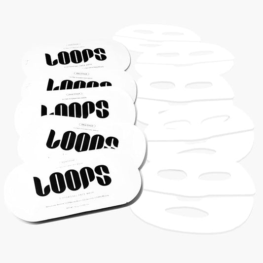 LOOPS Dew Cloud Ultra Hydrating Hydrogel Korean Face Mask for Every Skin Type - Five Ultra Hydrating Collagen Masks to Deeply Moisturize and Restore Your Skin - 5 pc