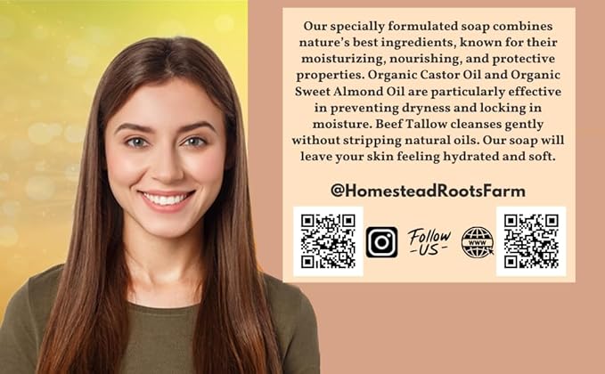 -Unscented- Handcrafted with Grass-Fed Beef Tallow and Organic Oils - Scented with Organic Essential Oils - Artisanal Bar Soap - 3 Pack - Each Bar Unique (Unscented)