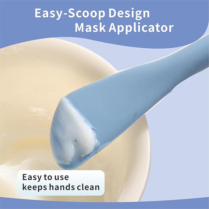 Silicone Face Scrubber, 2 in 1 Face Mask Brush, Pore Brush, Blackhead Remover, Facial Cleansing Brushes, Face Mask Applicator for Mud, Clay(Pink+Blue)