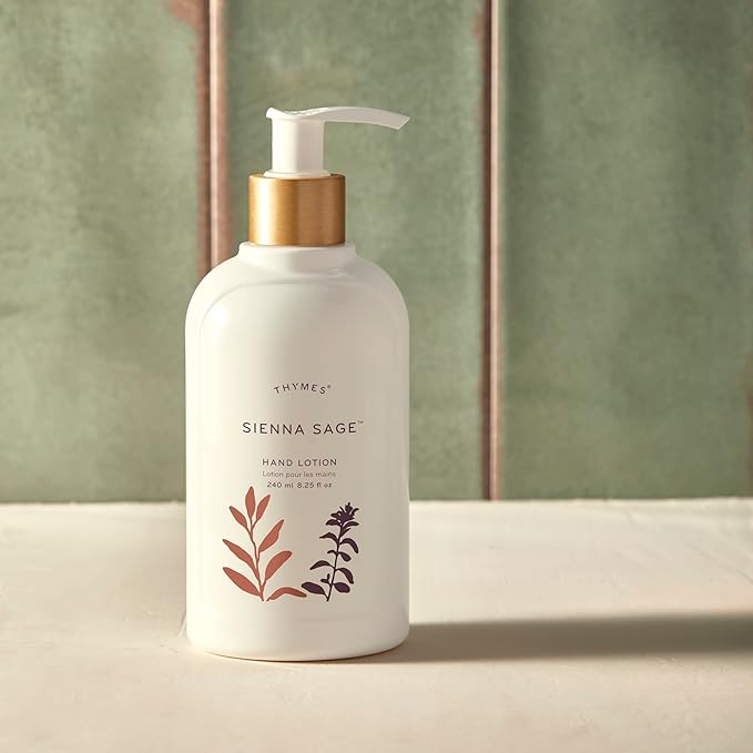 Thymes Sienna Sage Hand Lotion - Hand Moisturizers with Shea Butter and Vitamin E for Skin Care Routine (8.25 fl oz)