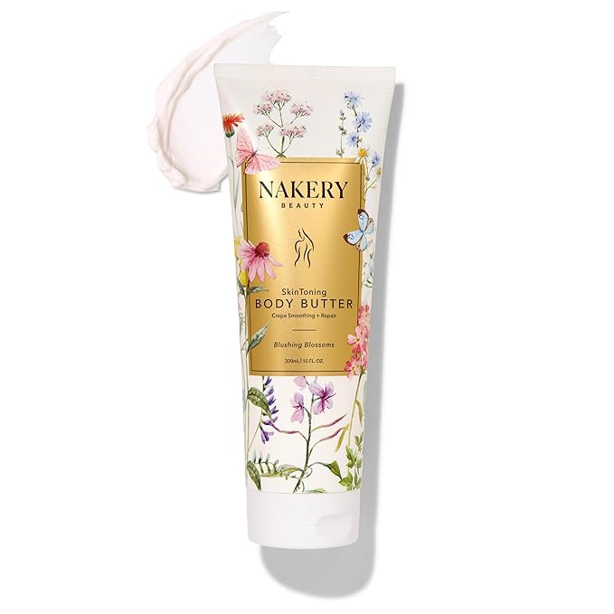 NAKERY Body Butter Anti Aging Moisturizer - Body Cream Skin Tightening Cream &Neck Firming Cream, Moisturizing Cream & Neck Tightening Cream for Body & Face Cream for Dry Skin 300ml(Blushing Blossoms)